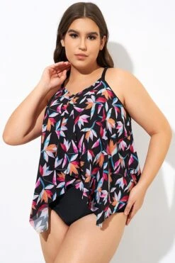Multi Vintage Print Lady Tankini Top -Sandy Bikinis Shop dsc09667